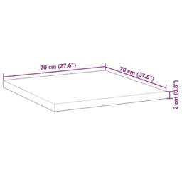 Berkfield Home Table Top Square 70x70x2 cm Solid Wood Acacia in Brown - Size: 70 x 70 x 2 cm - thumbnail 9