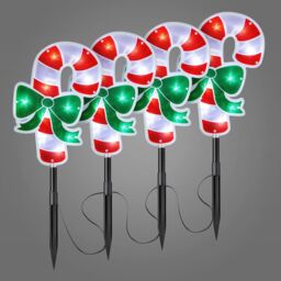 Candy Cane Christmas Lights Outdoor Path Decorations LED Battery Operated x 4 - thumbnail 3