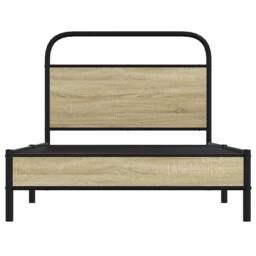 Berkfield Home Bed Frame without Mattress 90x190 cm Single Sonoma Oak Engineered Wood in Brown - thumbnail 5