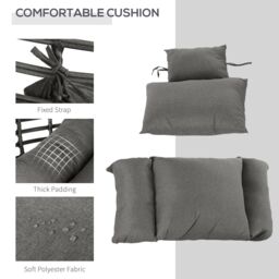 OUTSUNNY eardop PE Wicker Rattan Chair w/ Thick Cushions 4 Legs Outdoor Seat Egg Garden in Grey - thumbnail 5