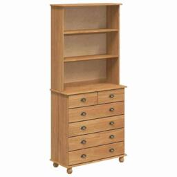 Berkfield Home Hutch ‚ÄúASKIM‚Äù Honey Brown 91x40x199.5 cm Solid Wood Pine - thumbnail 1