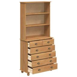 Berkfield Home Hutch ‚ÄúASKIM‚Äù Honey Brown 91x40x199.5 cm Solid Wood Pine - thumbnail 7