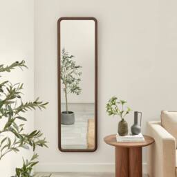 FurnitureboxUK Line Walnut Wood Full Length Rectangle 170x50cm Mirror - Size: 170x50 cm - thumbnail 2