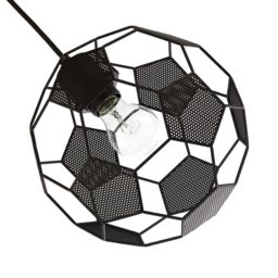 Happy Homewares Modern Matte Black Football Soccer Pendant Lamp Shade with Laser Cut Holes - thumbnail 4