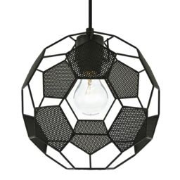 Happy Homewares Modern Matte Black Football Soccer Pendant Lamp Shade with Laser Cut Holes - thumbnail 1