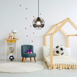 Happy Homewares Modern Matte Black Football Soccer Pendant Lamp Shade with Laser Cut Holes - thumbnail 7