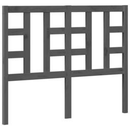 Berkfield Home Beautiful Bed Headboard Grey 126x4x100 cm Solid Wood Pine - Size: 126 x 4 x 100 cm - thumbnail 3