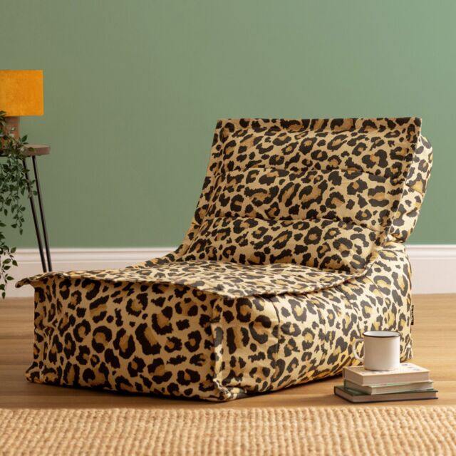 icon Dolce Scandi Leopard Soft Woven Kyoto Lounger Bean Bag, Multicolour - Size: Medium - image 1