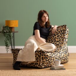 icon Dolce Scandi Leopard Soft Woven Kyoto Lounger Bean Bag, Multicolour - Size: Medium - thumbnail 2
