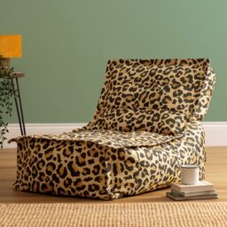 icon Dolce Scandi Leopard Soft Woven Kyoto Lounger Bean Bag, Multicolour - Size: Medium - thumbnail 1
