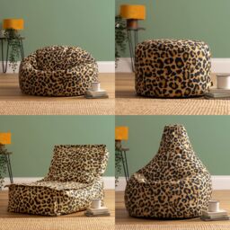 icon Dolce Scandi Leopard Soft Woven Kyoto Lounger Bean Bag, Multicolour - Size: Medium - thumbnail 6