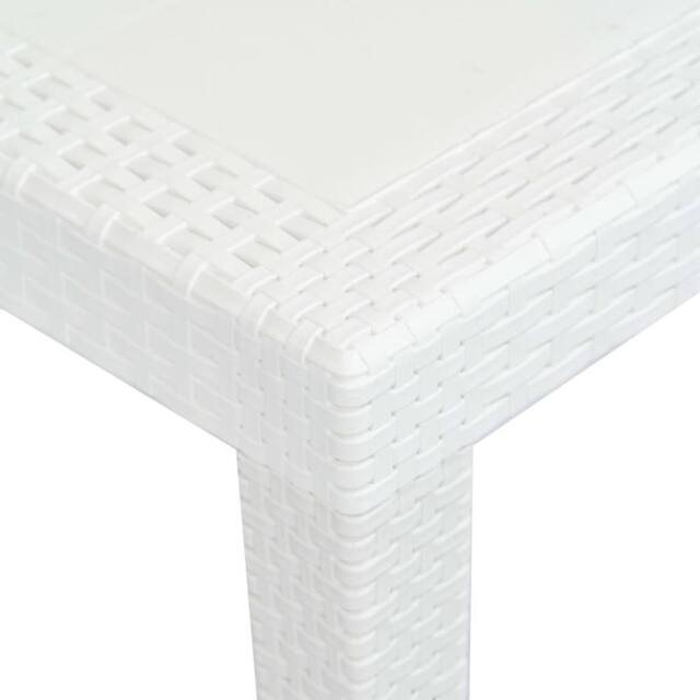 Berkfield Home Garden Table White 150x90x72 cm Plastic Rattan Look - Size: 150 x 90 x 72 cm - image 1