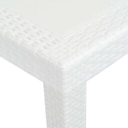 Berkfield Home Garden Table White 150x90x72 cm Plastic Rattan Look - Size: 150 x 90 x 72 cm - thumbnail 1