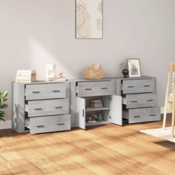 Berkfield Home Sideboards 3 pcs Grey Sonoma Engineered Wood - thumbnail 3