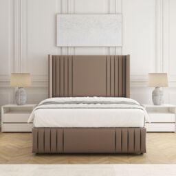 "BSSPOKE Peyton Divan Bed Set Plush Velvet 54""Headboard & Mattress No Drawers in Bronze - Size: King" - thumbnail 1