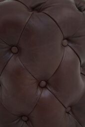 Orsina Coffee Leather Stool, Brown Leather Upholstered Kitchen Seat, Deep Button Tufted Bar Stool, Decorative Seat - thumbnail 3