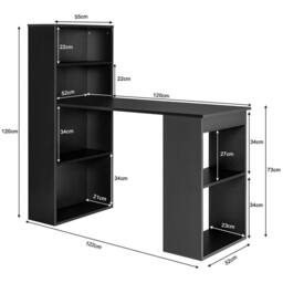 KORVIXA Computer Desk Wood PC Laptop Table Writing Workstation in Black - Size: 100 cm x 100 cm - thumbnail 2