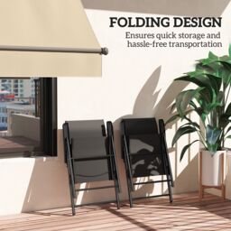 OUTSUNNY Folding Garden Dining Chairs Set of 2 with Mesh Seat, Black - Size: 2 Pack - thumbnail 6