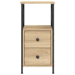 Berkfield Home Bedside Cabinets 2 pcs Sonoma Oak 34x35.5x70 cm Engineered Wood in Brown - thumbnail 7