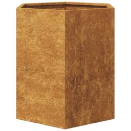 Berkfield Home Durable Garden Planter 2 pcs Hexagon 46x40x45 cm Corten Steel in Brown - Size: 46 x 40 x 45 cm - thumbnail 9