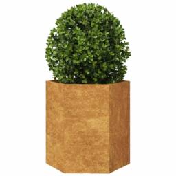 Berkfield Home Durable Garden Planter 2 pcs Hexagon 46x40x45 cm Corten Steel in Brown - Size: 46 x 40 x 45 cm - thumbnail 5