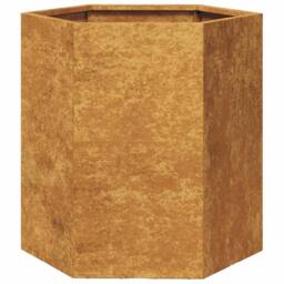 Berkfield Home Durable Garden Planter 2 pcs Hexagon 46x40x45 cm Corten Steel in Brown - Size: 46 x 40 x 45 cm - thumbnail 7