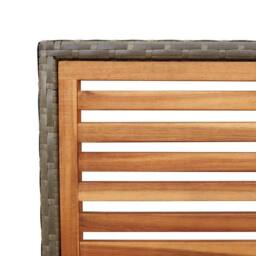 Berkfield Home Outdoor Chairs 4 pcs Grey, Brown PE rattan, Solid acacia wood in Grey - thumbnail 8