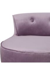 H&O Direct Purple Velvet Dressing Footstool Vanity Makeup Stool with White Legs - thumbnail 4