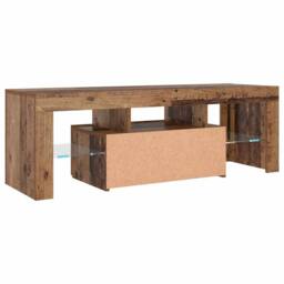 Berkfield Home TV Cabinet with LED Lights Old Wood 120x36.5x40 cm Engineered Wood in Brown - thumbnail 9