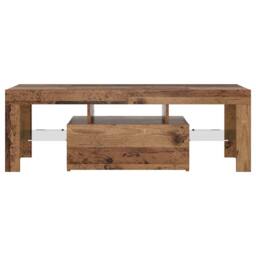 Berkfield Home TV Cabinet with LED Lights Old Wood 120x36.5x40 cm Engineered Wood in Brown - thumbnail 6