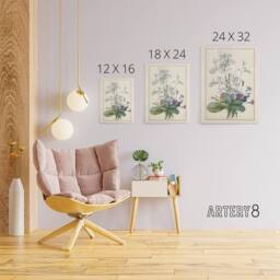 "Artery8 Bouquet of Flowers with Insects Redoute Vintage Canvas Wall Art in White - Size: W18"" x H24""" - thumbnail 4