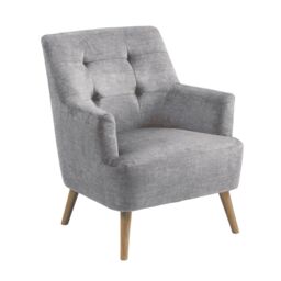 Home Source Arta Accent Chair Armchair Occasional Sofa Modern Upholstered Seating in Silver - thumbnail 8