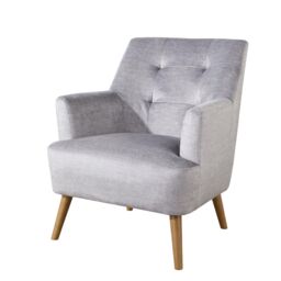 Home Source Arta Accent Chair Armchair Occasional Sofa Modern Upholstered Seating in Silver - thumbnail 7