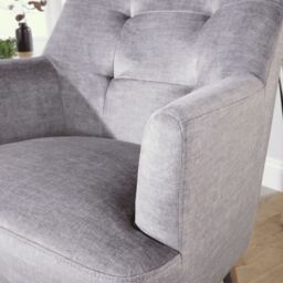 Home Source Arta Accent Chair Armchair Occasional Sofa Modern Upholstered Seating in Silver - thumbnail 4