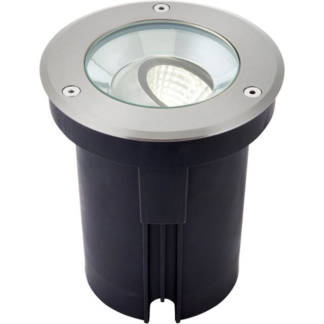 Loops Stainless Steel Drive Over IP67 Ground Light - 13W Cool White LED - Tilting Head in Metallics - image 1