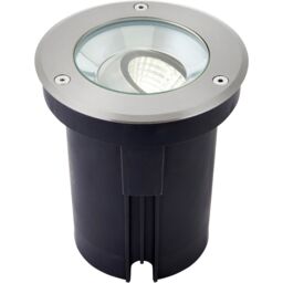 Loops Stainless Steel Drive Over IP67 Ground Light - 13W Cool White LED - Tilting Head in Metallics