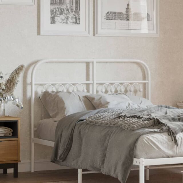 Berkfield Home Metal Headboard White 120 cm - image 1