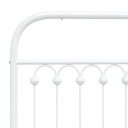 Berkfield Home Metal Headboard White 120 cm - thumbnail 5