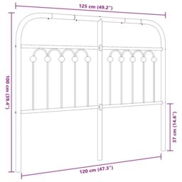 Berkfield Home Metal Headboard White 120 cm - thumbnail 6