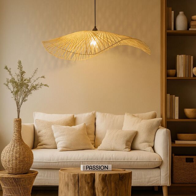 CGC Lighting 'Tulul' Extra Large 80 cm Hand Made Bamboo Easy Fit Lampshade in Natural - image 1