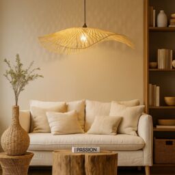 CGC Lighting 'Tulul' Extra Large 80 cm Hand Made Bamboo Easy Fit Lampshade in Natural - thumbnail 1