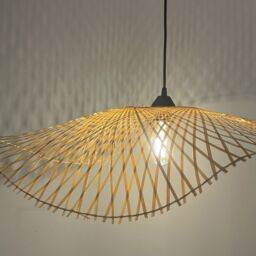 CGC Lighting 'Tulul' Extra Large 80 cm Hand Made Bamboo Easy Fit Lampshade in Natural - thumbnail 7