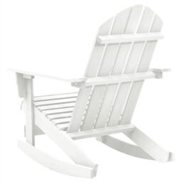 Berkfield Home Garden Rocking Chair Wood White - thumbnail 4