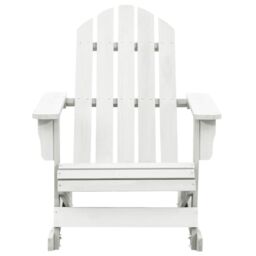 Berkfield Home Garden Rocking Chair Wood White - thumbnail 2