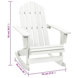 Berkfield Home Garden Rocking Chair Wood White - thumbnail 6