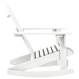 Berkfield Home Garden Rocking Chair Wood White - thumbnail 3