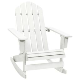 Berkfield Home Garden Rocking Chair Wood White - thumbnail 1