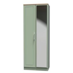 Ready Assembled 2 U Norfolk Tall 2 Door Mirrored Wardrobe (Ready Assembled) in Pale Green - thumbnail 3