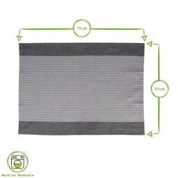 Nicola Spring 100% Cotton Tea Towel Absorbent Kitchen Dish Cloth Drying Towel - 70cm x 50cm in Light Grey - thumbnail 3
