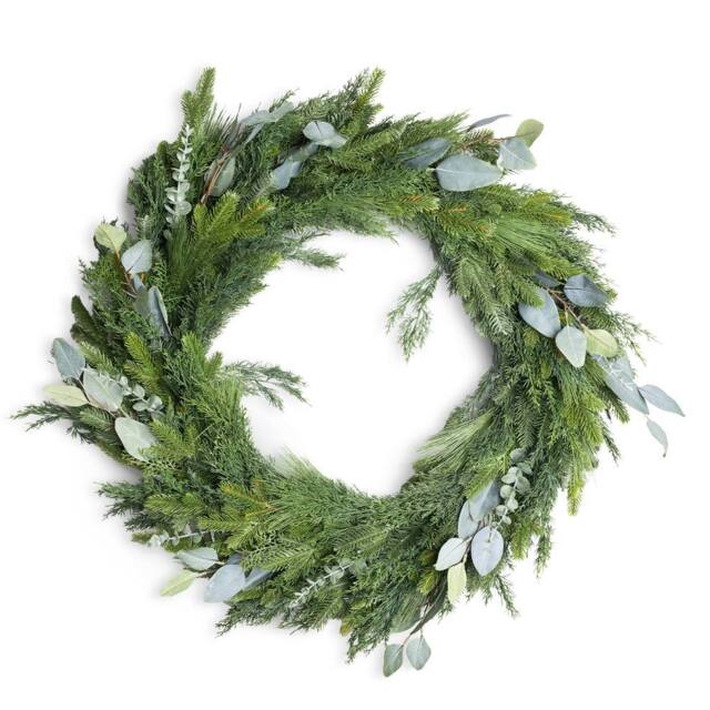 Shatchi Wreath PE Material Real Wreath 100cm Xmas Wreath for Home in Green - Size: 100 cm - image 1